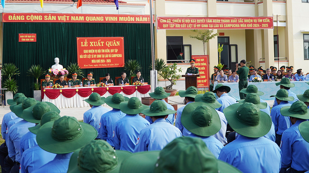 Lễ xuất quân làm nhiệm vụ quy tập hài cốt liệt sĩ tại Lào và Campuchia mùa khô 2024 – 2025