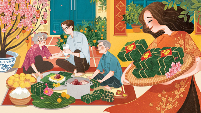 Hình ảnh Tết gia đình sum vầy: Tết là thời điểm để cùng nhau sum vầy và thưởng thức những món ăn đặc trưng của Tết. Hình ảnh này sẽ giúp bạn tái hiện lại không khí đong đầy của một gia đình Việt Nam trong dịp Tết và đem lại cho bạn những phút giây thư giãn.