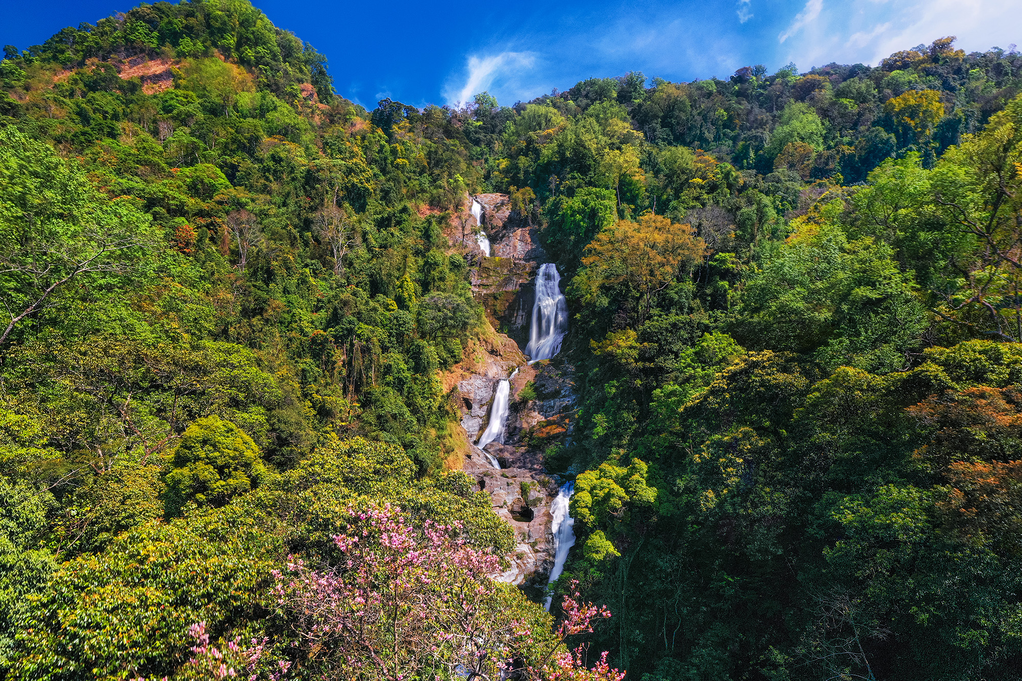 Phong Cảnh Thiên Nhiên Thác Nước Tuyệt đẹp Của Rừng Sâu đầy Màu Sắc Ai | Nền  JPG Tải xuống miễn phí - Pikbest